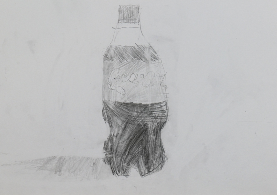 2025.09.13 「ペットボトルコーラ」鉛筆画 受講生の作品画像